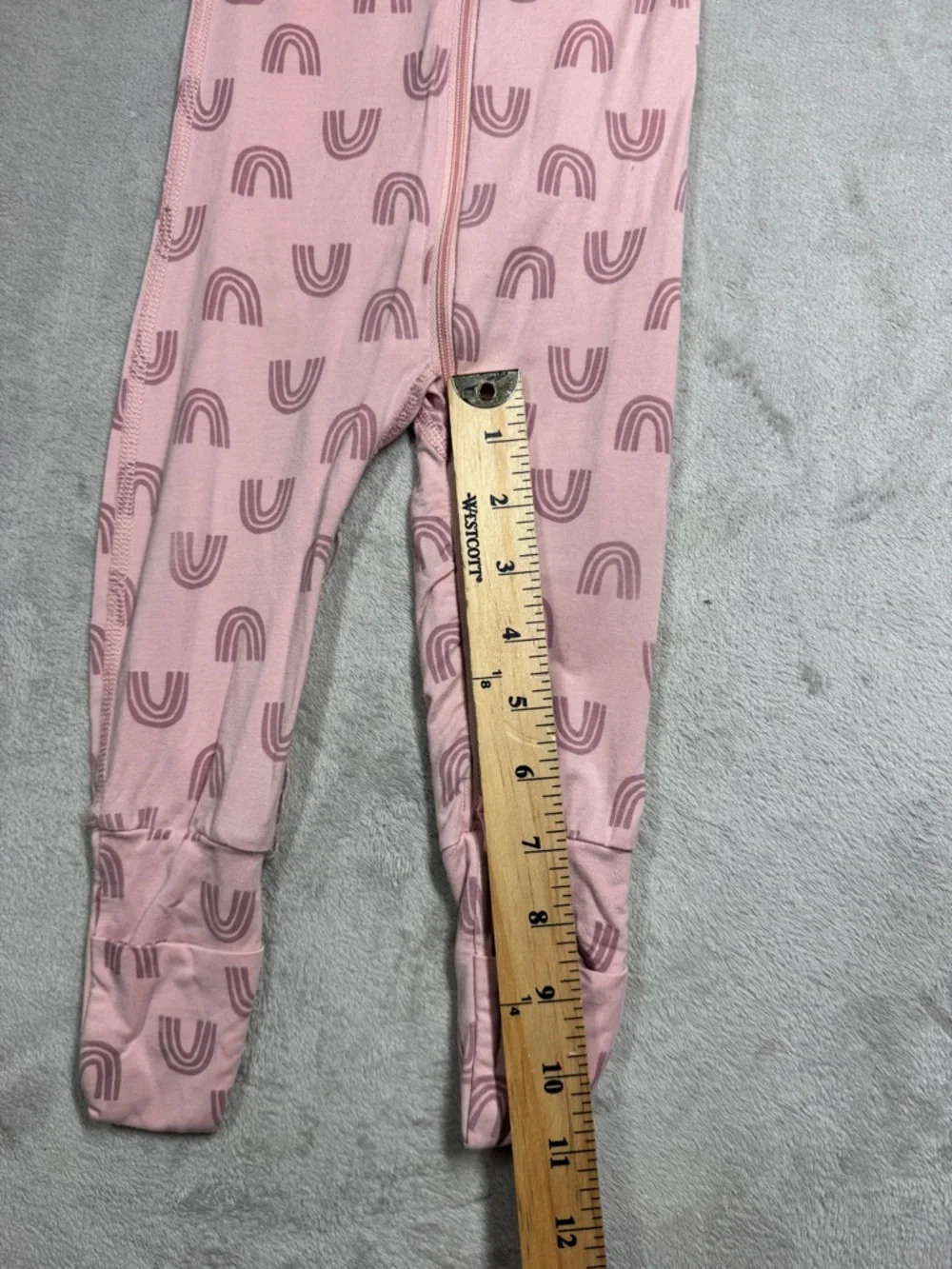 Hanna Andersson Layette Tencel Print Sleeper Blush Pink Rainbow Footie 12-18 M - Picture 9 of 16